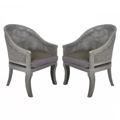 Paar "Spoon back" Stühle lackierte Regency Stil 