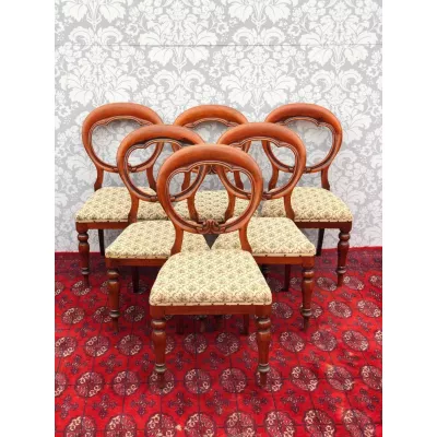 Satz von 6 viktorianischen "Ballon back" Esszimmerstühlen 