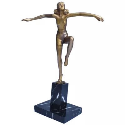 Originalantike Art Deco weibliche Tänzerin Figur