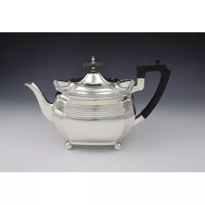  Silber Art Nouveau Teekanne Walker & Hall  Sheffield 1908 edwardian Stil 