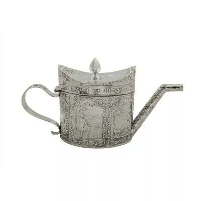 Antike viktorianische Miniaturteekanne aus Sterlingsilber von 1890