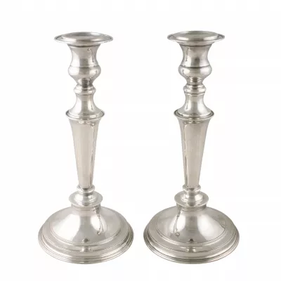 Paar antiker edwardian versilberte Kerzenhalter