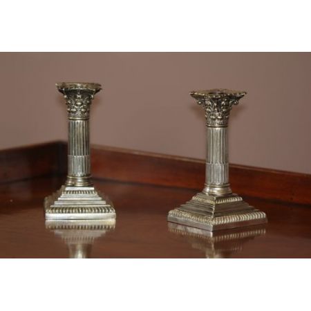 Paar Zwergkerzenleuchter aus Silber viktorianisch 