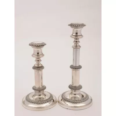 Paar viktorianische Teleskopleuchter, um 1890 antik 