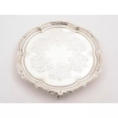 Antikes englisches versilbertes Tablett / Silver Plated Tray, viktorianisch, ca 1890