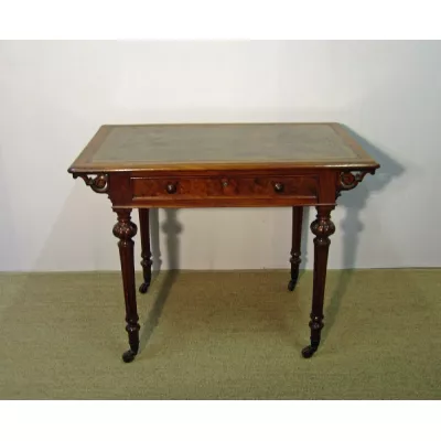 Antiker viktorianischer Burr Walnut Schreibtisch / Writing Table, englisch, ca 1880