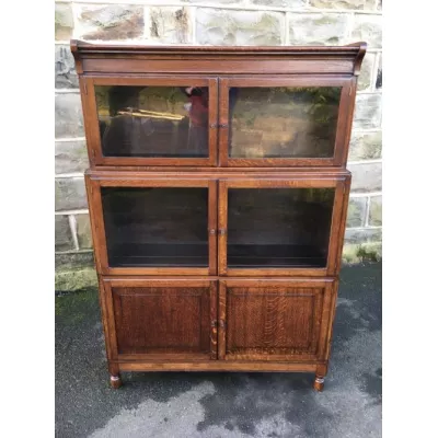 Antikes edwardianisches Stacking Library Bookcase / Stapel Bücherregal aus Eiche, by Minty, englisch, ca 1910