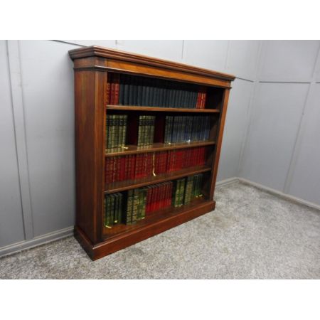 Antikes viktorianisches Open Bookcase / offenes Bücherregal aus Nussbaum, ca 1890