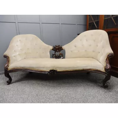 Großes viktorianisches Sofa Palisander Antik ca. 1860