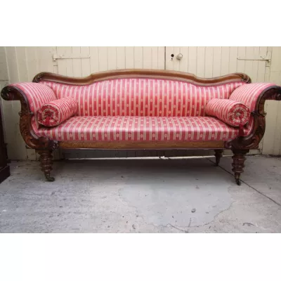 Sofa aus Mahagoni-Holz Massivholzsofa antik aus dem 19. Jahrhundert