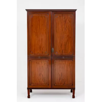 Zweitüriger Kleiderschrank Mahagoni Massivholzschrank antik ca. 1920