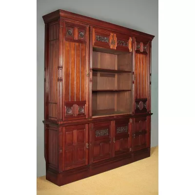 Sehr großes Nussbaum Bücherregal von Gillow & Co. ca. 1880