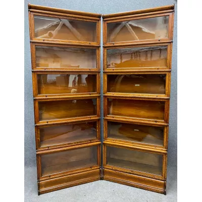 GlobeWernicke Paar Eiche Bücherregale Massivholz antik ca 1920