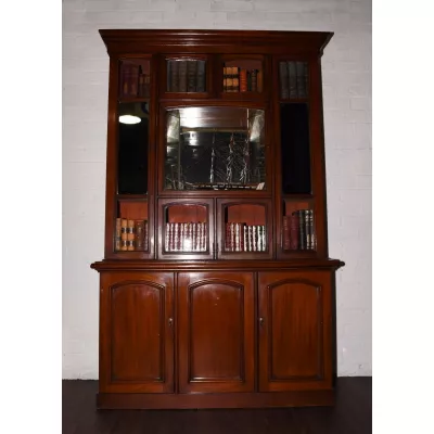 Viktorianischer Bücherschrank Massivholz antik ca 1880