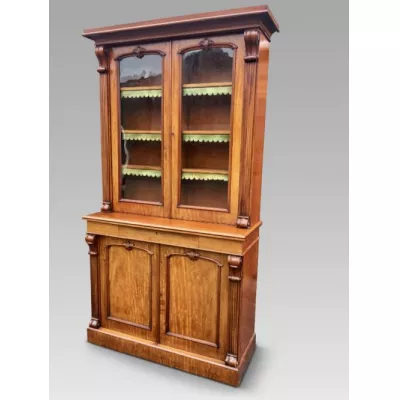 Antiker Mahagoni Bücherschrank Massivholz ca 1880