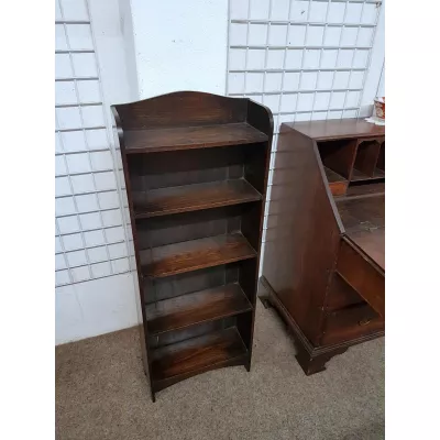 Schmaler Eichen Jim-Bücherschrank antik ca 1920