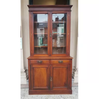 antikes Bücherregal aus Walnuss, edwardianisch 