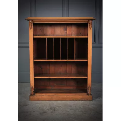 Offenes Bücherregal aus heller Eiche, Massivholzschrank antik ca. 1880