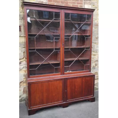 Großer Mahagoni Bücherschrank Massivholzschrank antik ca. 1890