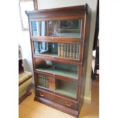 antikes Globe Wernicke Eichenbücherregal, vierstufig edwardianischer Stil  