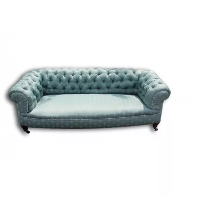Wunderschönes antikes Chesterfield-Sofa aus dem frühen 20. Jahrhundert, bezogen mit grünem Stoff, 1920 