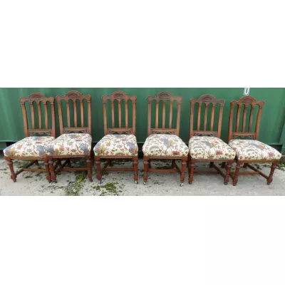Set sechs Stühle Satz Mahagoni Massivholzstühle antik edwardianisch