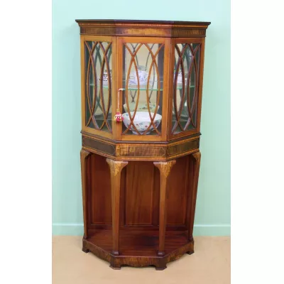 Antike edwardianische Mahagonivitrine