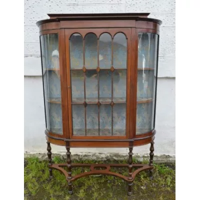 Große Vitrine aus Mahagoni Antik Massivholzvitrine ca. 1890
