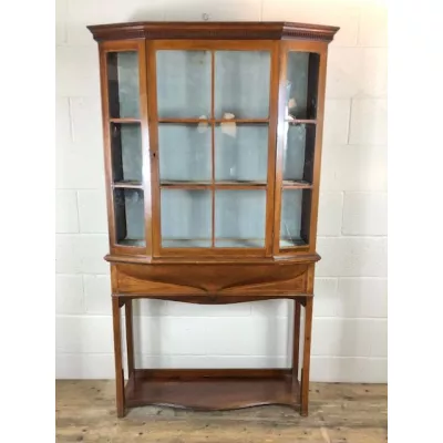 Vitrinenschrank Mahagoni Massivholzschrank antik ca. 1890