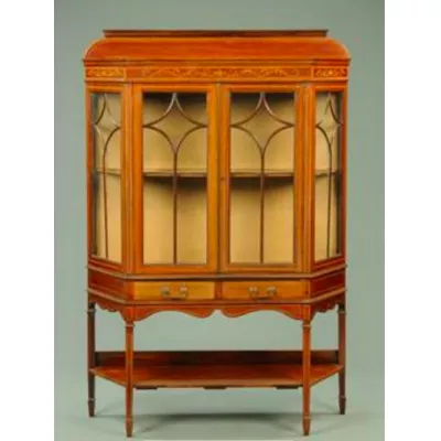 Vitrine Mahagoni Massivholzschrank antik ca. 1890
