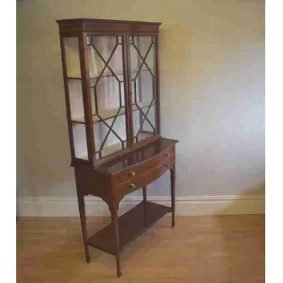 Edwardianische Vitrine antik Mahagoni Massivholzvitrine ca. 1900