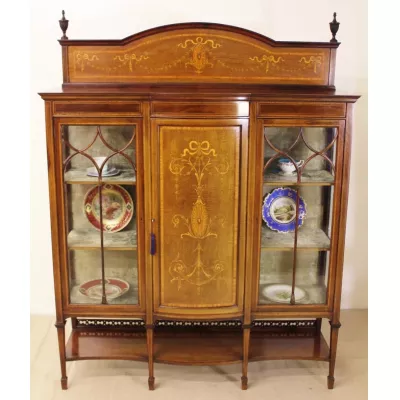 Vitrine Mahagoni Massivholzvitrine antik ca. 1890