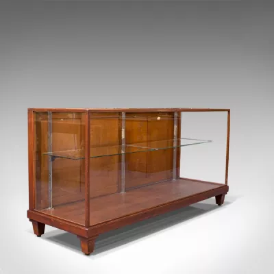 Antike Vitrine, englisch, Mahagoni Massivholzvitrine ca. 1890