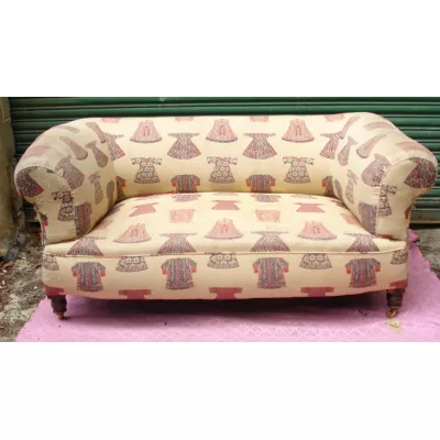 Chesterfield Zweisitzer Sofa Mahagoni Massivholz Sofa antik ca. 1880