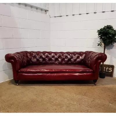 Antikes Chesterfield Ledersofa Sofa von Cornelius v. Smith ca. 1890