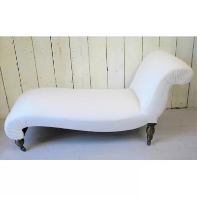 Chaise Longue antik englisch Eiche Beine Buche Rahmen ca. 1890