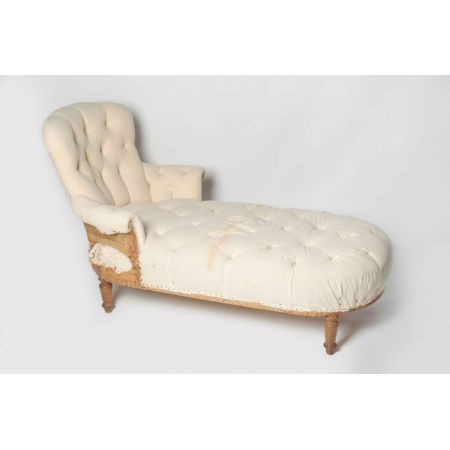 Antike Chaise Longue Liege französisch 19. Jahrhundert