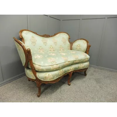 Antikes geschnitztes Sofa englische Buche ca. 1870