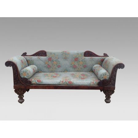 William IV irisch Sofa antik Mahagoni Massivholzsofa 19. Jahrhundert