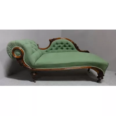 Chaise Longue Mahagoni Massivholzliege antik ca. 1850