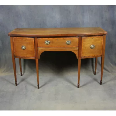 Sheraton Mahagoni Bogenfront Königsholz Edelholz Sideboard Schrank ca. 1790