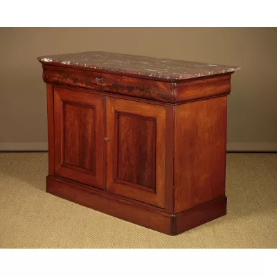 Chiffonier Kommode mit Marmorplatte Eiche Massivholzschrank Marmor antik ca. 1850