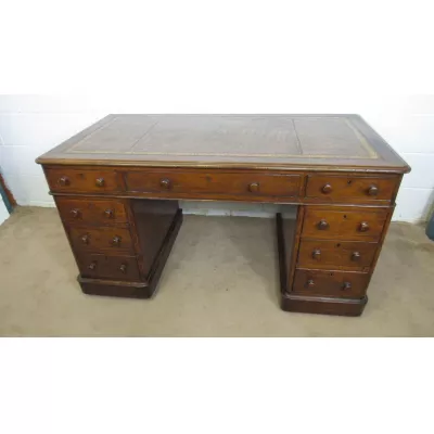 Antiker Schreibtisch / Pedestal Desk aus Eiche, ca. 1860