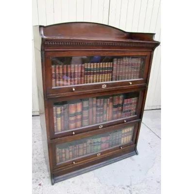 Antikes Mahagonibücherregal, Barrister Bookcase,  verglast, stapelbar von 1920