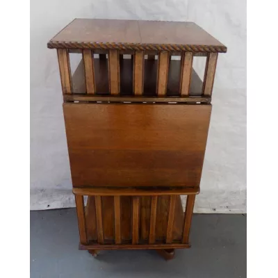 Edwardianisches Eichen Revolving Bookcase Massivholz antik ca 1910