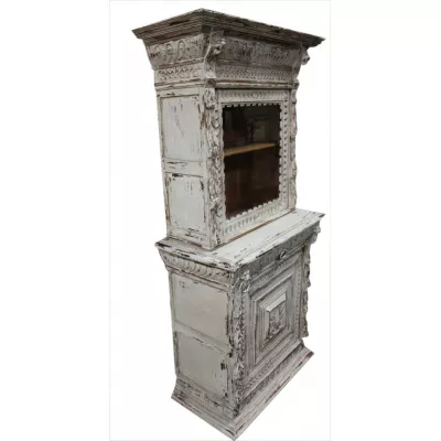 Französischer Eichen Bücherschrank Massivholz antik ca 1880
