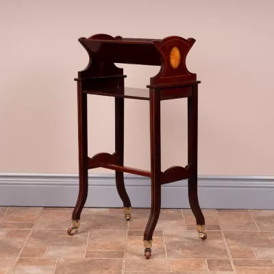 Antiker edwardianischer rollbarer Mahagonibücherständer 