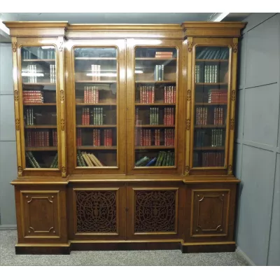 Antiker großer viktorianischer Eichenbücherschrank 