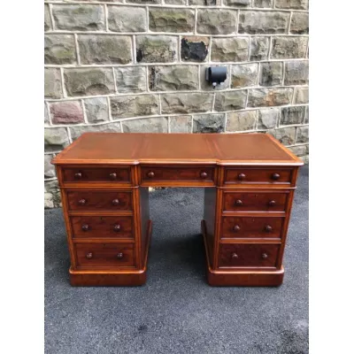 Viktorianischer Mahagoni Schreibtisch Massivholz antik ca 1880