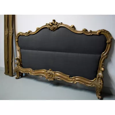Louis XV Stil vergoldeter Rahmen Bettrahmen, venezianisches Bettgestell antik ca. 1910
